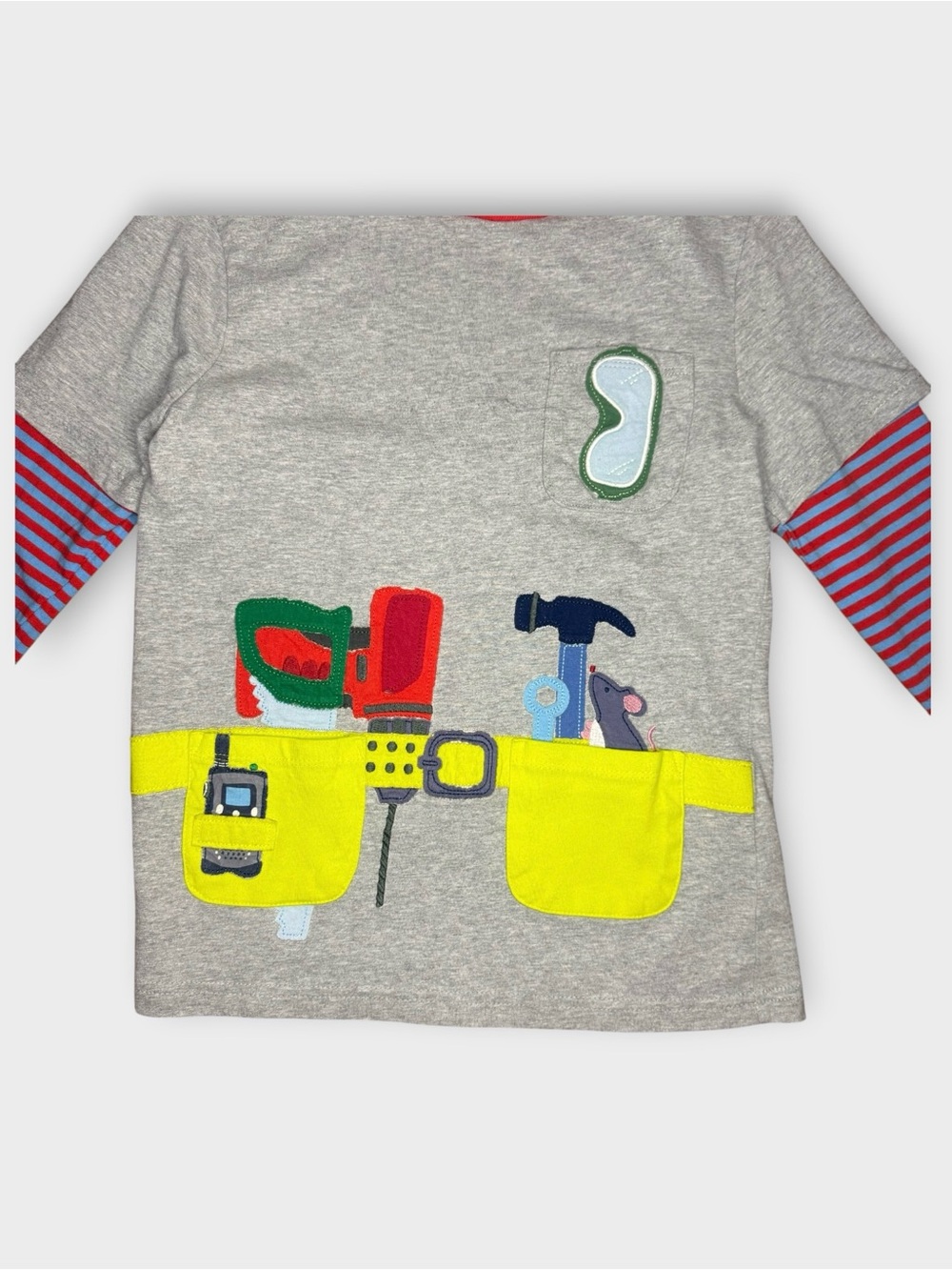 Mini Boden Mouse Tool Belt Applique Pocket Long Sleeve Shirt - Picture 2 of 4